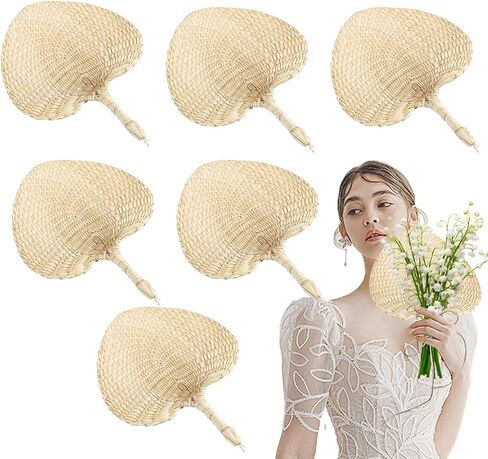 مراوح رافيا المنسوجة | مراوح نخيل الرافيا المصنوعة يدويًا - ملحق تبريد لتزيين الطاولة للمنزل والجدران وحفلات الشاطئ وحفلات الزفاف في الهواء الطلق in Kuwait