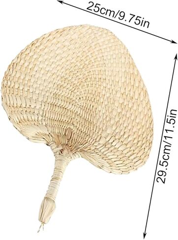 مراوح رافيا المنسوجة | مراوح نخيل الرافيا المصنوعة يدويًا - ملحق تبريد لتزيين الطاولة للمنزل والجدران وحفلات الشاطئ وحفلات الزفاف في الهواء الطلق in Kuwait