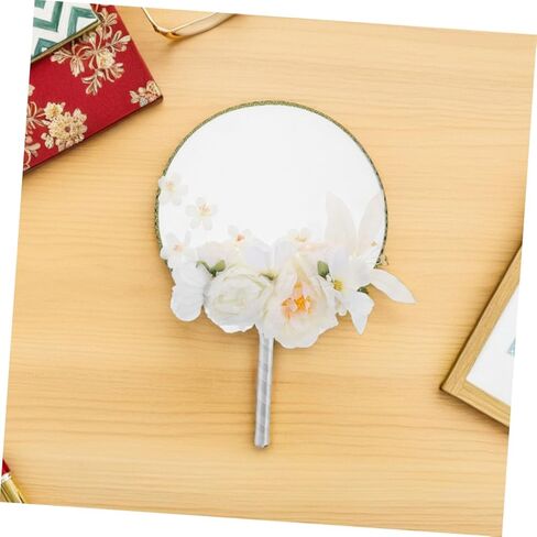 Angoily 2pcs أنيقة خمر الصينية جولة مروحة مراوح اليد الزخرفية مع شرابة زهرة اصطناعية لأزياء Hanfu التصوير الدعائم ديكور المنزل in Saudi Arabia