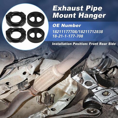4 Pcs Front Rear Exhaust Pipe Mount Hanger for BMW 3 5 6 7 Series Muffler Exhaust Hanger Rubber Mount for BMW E36 E30 E34 E28 Muffler Tail Pipe Holder 18211177708/18211712838 in Saudi Arabia