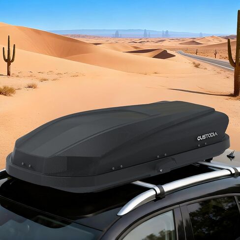Hard Shell Rooftop Cargo Carrier with Roof Box, Heavy Duty Weatherproof 15.5 Cubic Feet Rooftop Cargo Carrier for Car Storage, White in Saudi Arabia