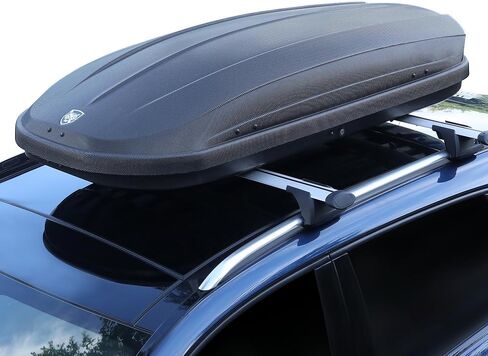 حامل صندوق شحن على السطح بفتحة مزدوجة الجانب، وحدة تخزين أمتعة مثبتة على السقف بغطاء صلب بسعة 165 رطلاً، وأشرطة ومفاتيح آمنة، أسود in Kuwait