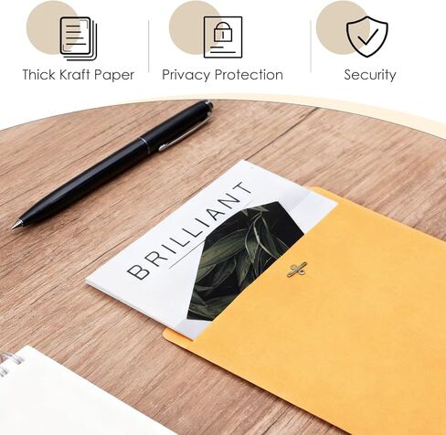 9x12 Clasp Envelopes, 20 Pack Kraft Envelopes with Clasp Closure and Gummed Seal, Brown Kraft Manilla Envelope, Mailing Envelope for Home Office Document Business in Saudi Arabia