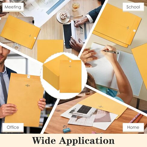 9x12 Clasp Envelopes, 20 Pack Kraft Envelopes with Clasp Closure and Gummed Seal, Brown Kraft Manilla Envelope, Mailing Envelope for Home Office Document Business in Saudi Arabia