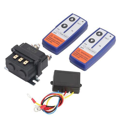 مجموعة أدوات التحكم في مرحل الونش اللاسلكي DC12V 250A مع جهاز التحكم عن بعد، نظام موصلات المركبات الصناعية، مكونات التثبيت الكاملة in Kuwait