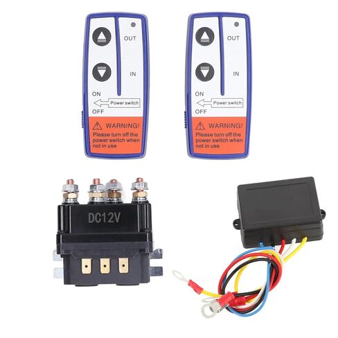 مجموعة أدوات التحكم في مرحل الونش اللاسلكي DC12V 250A مع جهاز التحكم عن بعد، نظام موصلات المركبات الصناعية، مكونات التثبيت الكاملة in Kuwait