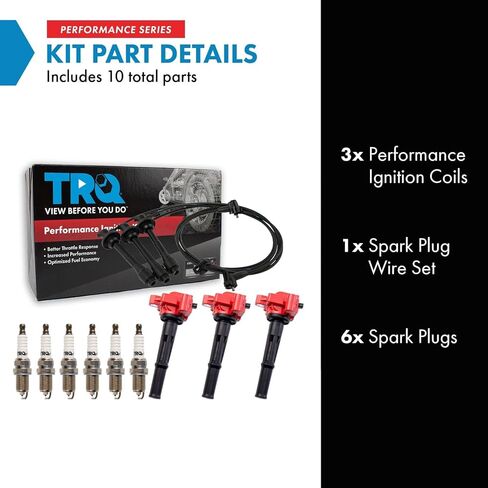 ملف الإشعال TRQ ومجموعة قابس الإشعال 10 قطع أداء متوافق مع 1996-2002 Toyota 4Runner 1995-2004 Tacoma 2000-2004 Tundra in Kuwait