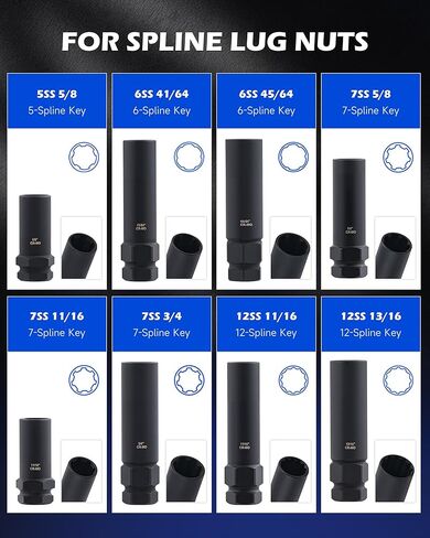 OMT 16pc Locking Lug Nut Master Key Set | SAE & Metric Wheel Lock Removal Kit for Removing Locking Spline Star Hex and Fluted Hex Lug Nuts | Lug Nut Remover Set for Mechanics and More, CrMo Steel in Kuwait