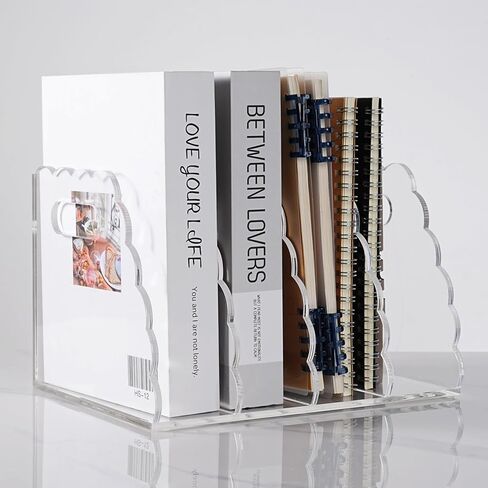 حامل ملف مجلة من الأكريليك الشفاف من Adevar، 5 منظم ملف مجلة عمودي، حامل كتب للمكتب، منظم مكتب أكريليك، رفوف مكتبية شفافة ويعرض للمكتب والمنزل والفصول الدراسية in Kuwait