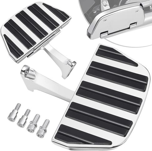 PBYMT Motorcycle Passenger Footboard Floorboard with Mount Bracket Kit Fit for Harley Davidson Touring Road King Street Glide Road Glide Electra Glide Ultra Classic 1993-Later Chrome in Saudi Arabia