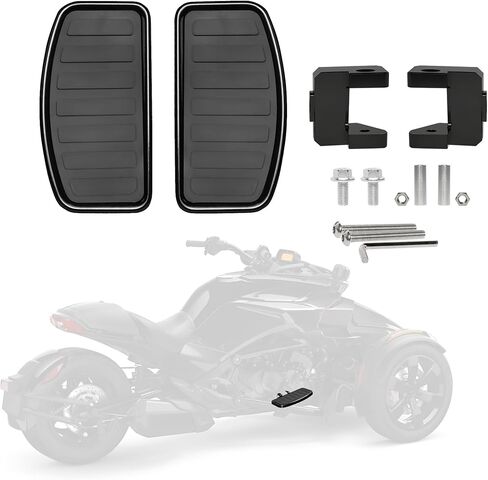 Driver Floorboards for Can-Am Spyder F3/F3-S/F3-T (2015-2025) - Large Wide Rider Foot Rest, Front Driver Footpegs Accessories (Horizontal Ribs, Black) in Kuwait