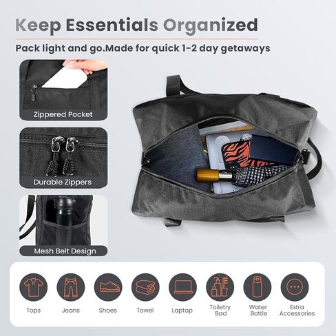 14 inch Small Gym Bag for Women & Men- Mini Duffel Bag Lightweight Carry On Bag Sports Bag for Travel,Sport,Workout-Black in Kuwait