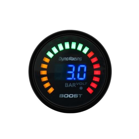 2 بوصة 52 مم 20 LED رقمي أزرق -1-2 بار 12 فولت 20 LED مقياس تعزيز السيارة مع مستشعر BX101450 in Kuwait
