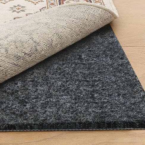 8x10 Ft Non Slip Rug Pad, Dual Surface Felt and Rubber Gripper Backing, 1/8 inch Thick Carpet Liner for Hardwood Floors, Under Area Rug Protective Cushioned Pads, Keep Rugs Safe and in Place in Saudi Arabia