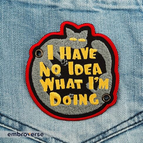 EMBROVERSE Cat Roller Skate Patch - I Have No Idea What I'm Doing - Embroidered Shoe Lace Accessory - Size: 3.5 x 3.7 inches in Saudi Arabia