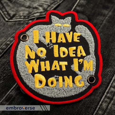 EMBROVERSE Cat Roller Skate Patch - I Have No Idea What I'm Doing - Embroidered Shoe Lace Accessory - Size: 3.5 x 3.7 inches in Saudi Arabia