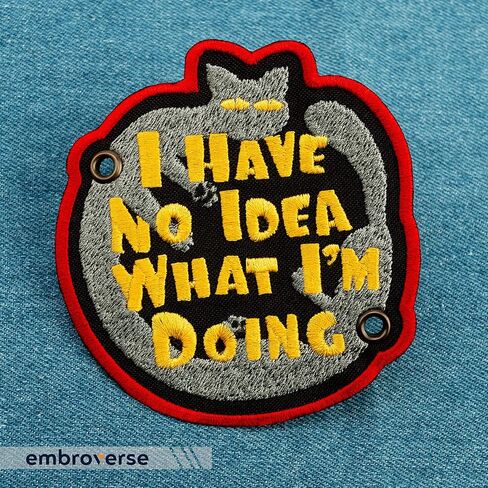 EMBROVERSE Cat Roller Skate Patch - I Have No Idea What I'm Doing - Embroidered Shoe Lace Accessory - Size: 3.5 x 3.7 inches in Saudi Arabia