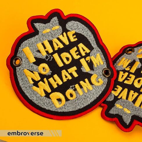 EMBROVERSE Cat Roller Skate Patch - I Have No Idea What I'm Doing - Embroidered Shoe Lace Accessory - Size: 3.5 x 3.7 inches in Saudi Arabia