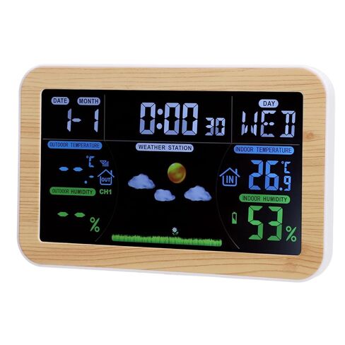ساعة الطقس LCD في الأماكن المغلقة والخارجية ودرجة الحرارة والرطوبة وتوقعات الطقس على مدار 24 ساعة لغرفة تخزين المرآب in Saudi Arabia