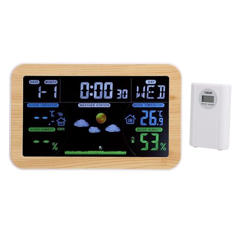 ساعة الطقس LCD في الأماكن المغلقة والخارجية ودرجة الحرارة والرطوبة وتوقعات الطقس على مدار 24 ساعة لغرفة تخزين المرآب in Saudi Arabia