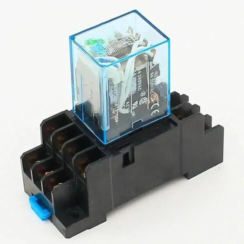 MY4NJ Power Relay with DIN Rail Mount Socket Base, 14 Pins, Solid State Relay Switch, Sealed Protection (12V DC) in Saudi Arabia