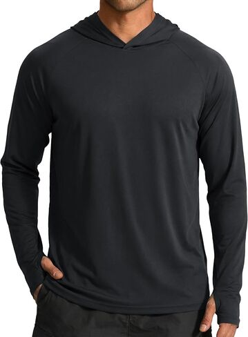 COOFANDY Men's UPF 50+ Sun Shirt Long Sleeve Fishing Shirt UV Protection Hoodie Summer Running Hiking Hooded Rash Guard in Saudi Arabia