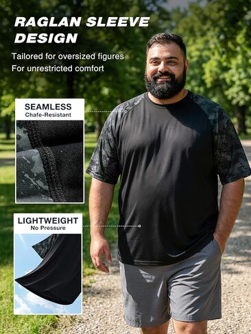 BRISIRA Mens Big and Tall Swim Shirt Sun Protection UPF 50+ Rash Gard Raglan Quick Dry T-Shirt Ultra-Soft & Moisture-Wicking in Saudi Arabia
