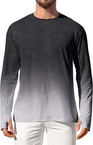 Rash Guard for Men Long Sleeve SPF UV UPF 50+ Quick Dry Running Fishing Workout Athletic Sun Protection Shirt in Saudi Arabia