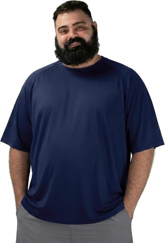 BRISIRA Mens Big and Tall Swim Shirt Sun Protection UPF 50+ Rash Gard Raglan Quick Dry T-Shirt Ultra-Soft & Moisture-Wicking in Saudi Arabia