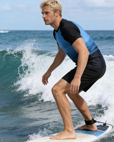 Men's Swim Shirts Rash Guard Short Sleeve UV Protection Quick Dry Shirts UPF 50+ Fishing Beach T-Shirts in Saudi Arabia