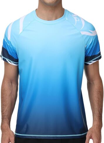Men's Swim Shirts Rash Guard Short Sleeve UV Protection Quick Dry Shirts UPF 50+ Fishing Beach T-Shirts in Saudi Arabia