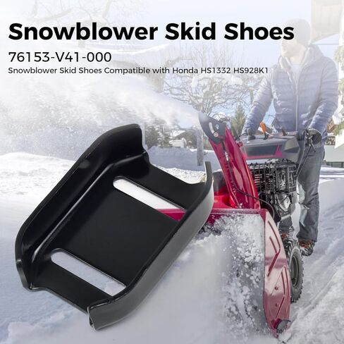 Snowblower Skid Shoes Compatible with Honda HS1332 HS928K1, Auger Skid Shoes Replacement for 76153-V41-000, Black 2 Pack with Mounting Bolts, Snow Blower Skid Plates in Saudi Arabia