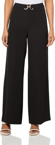 HALSTON Womens Gold Belt Straight Leg Soft Suiting Pant in Saudi Arabia