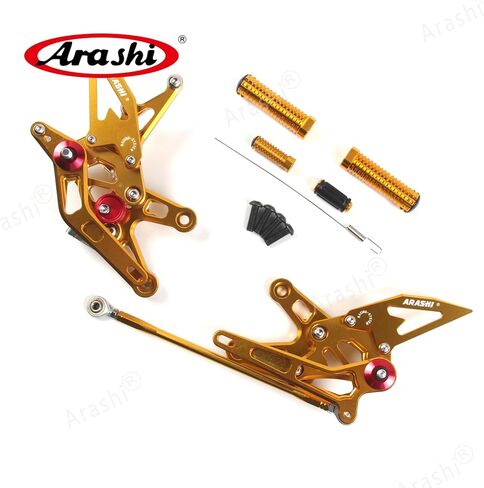 Arashi Version 2.0 Adjustable Rearsets for Kawasaki Ninja 500 Z500 2024-2025 ABS include, Motorcycle Accessories Parts Black in Saudi Arabia