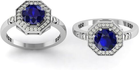 7.50 Carat Natural Blue Sapphire Gemstone Art Deco Halo Birdal Surprise Gift For Her in Saudi Arabia
