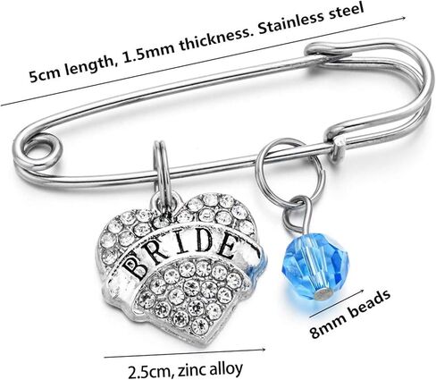 DYJELWD Wedding Gifts Bride Jewelry Something Blue, Mother of The Bride Pin, Bridesmaid Gifts Pin Stainless Steel 5cm (Bride) in Kuwait