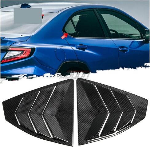 ألياف الكربون متوافقة مع Subaru WRX STI VB 2022 2023 2024 نافذة السيارة الخلفية الخارجية مثلث مصراع غطاء عاكس الملحقات (الكربون اللامع) in Kuwait