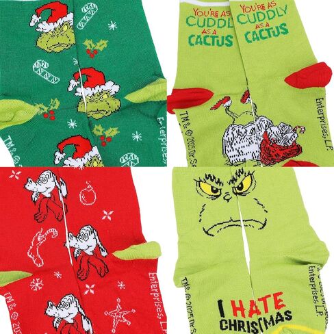 Bioworld Dr Seuss The Grinch Max AOP 10-Pack Youth Casual Crew Socks in Saudi Arabia
