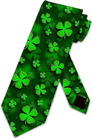 ربطات عنق من Three Rooker St. Patrick's Day ربطة عنق رجالي من Clover ربطة عنق Lucky Four Leaf Clover in Kuwait