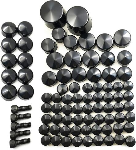 Black Bolts Toppers Caps Compatible with Harley Softail Twin Cam Chr 2007 2008 2009 2010 2011 2012 in Saudi Arabia