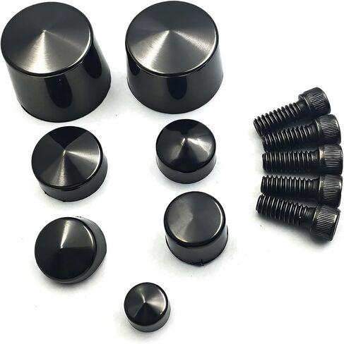 Black Bolts Toppers Caps Compatible with Harley Softail Twin Cam Chr 2007 2008 2009 2010 2011 2012 in Saudi Arabia