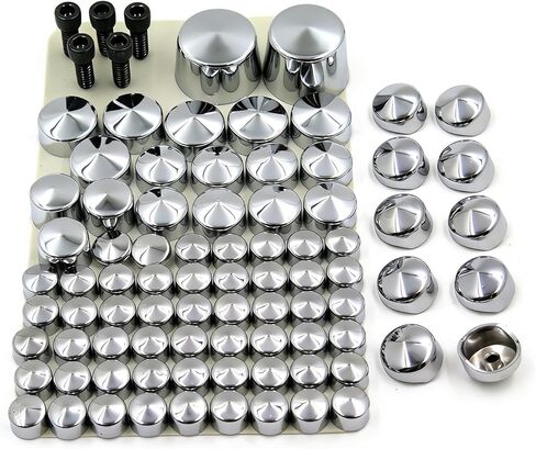 Silver Bolts Toppers Caps Compatible with Harley Softail Twin Cam Chr 2007 2008 2009 2010 2011 2012 in Saudi Arabia