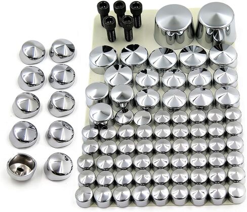 Silver Bolts Toppers Caps Compatible with Harley Softail Twin Cam Chr 2007 2008 2009 2010 2011 2012 in Saudi Arabia
