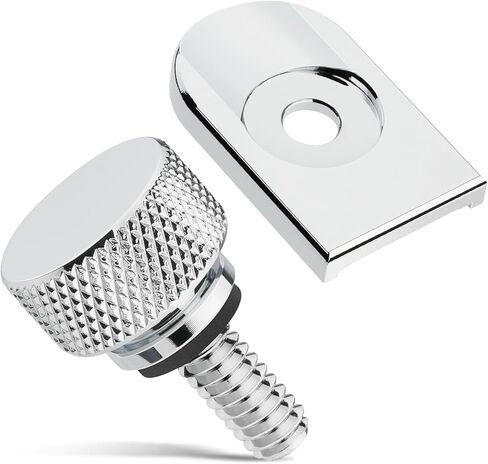 PBYMT Seat Bolt Tab Aluminium Screw Mount Knob Cover Compatible with Harley Davidson 1996-2025 Chrome in Saudi Arabia