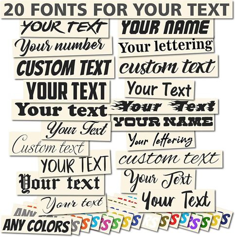 Personalized Text Vinyl Sticker with Your Own Name Number Custom Lettering Decal - Waterproof Decals for Car Windshield, Bumper, Motorcycle, Boat, Doors, Windows, Laptops in Saudi Arabia
