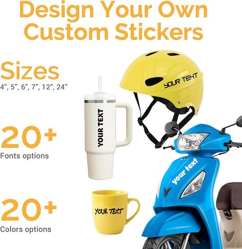 Personalized Text Vinyl Sticker with Your Own Name Number Custom Lettering Decal - Waterproof Decals for Car Windshield, Bumper, Motorcycle, Boat, Doors, Windows, Laptops in Saudi Arabia