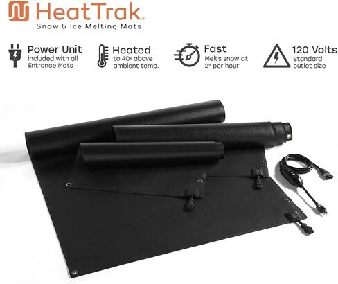 حصائر ذوبان الثلوج المُدفأة من HeatTrak للمداخل - حصائر خارجية مُدفأة - حصائر ذوبان الثلوج لإزالة الثلوج في فصل الشتاء - منتجات موثوقة لذوبان الثلوج والجليد - حصائر مدخل تسخين مانعة للانزلاق (24 بوصة × 36 بوصة) in Kuwait