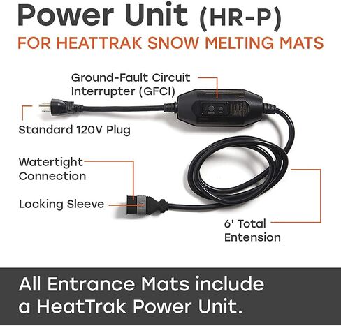 حصائر ذوبان الثلوج المُدفأة من HeatTrak للمداخل - حصائر خارجية مُدفأة - حصائر ذوبان الثلوج لإزالة الثلوج في فصل الشتاء - منتجات موثوقة لذوبان الثلوج والجليد - حصائر مدخل تسخين مانعة للانزلاق (24 بوصة × 36 بوصة) in Kuwait
