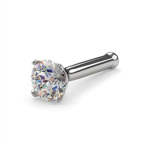 FreshTrends I1 2.5mm 0.06 ct. tw Diamond 14K White Gold Bone Nose Ring 18G in Saudi Arabia