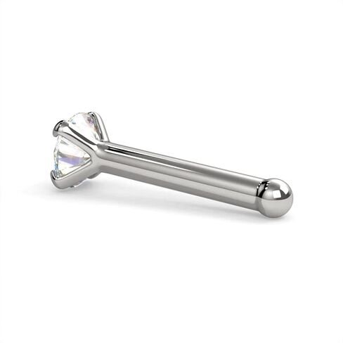 FreshTrends I1 2.5mm 0.06 ct. tw Diamond 14K White Gold Bone Nose Ring 18G in Saudi Arabia